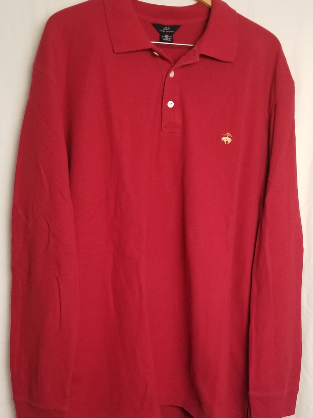 346 Brooks Brothers Red Long-Sleeve Polo XXL